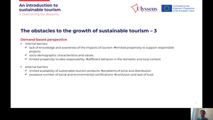 Sustainable tourism - Overcoming the  obstacles